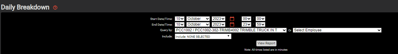 Daily BreakDown Report Main