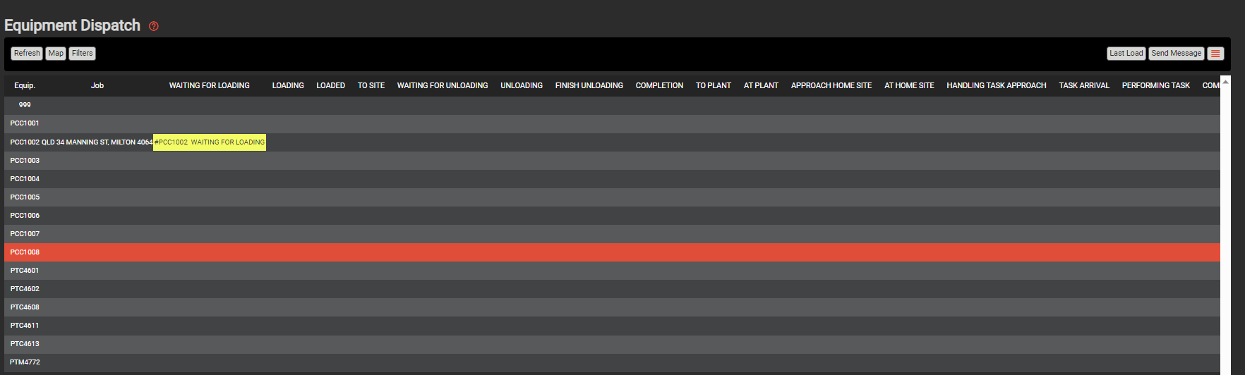 Equipment Dispatch View ALT