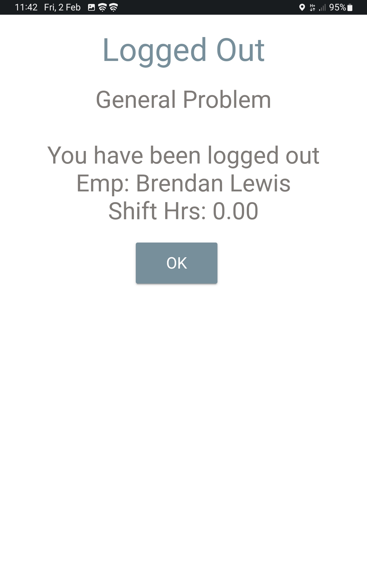 Error General Problem Screen Capture